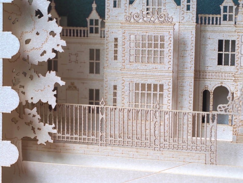 Pop-up card Stoke Rochford Hall, Lincolnshire, UK. - ColibriGift