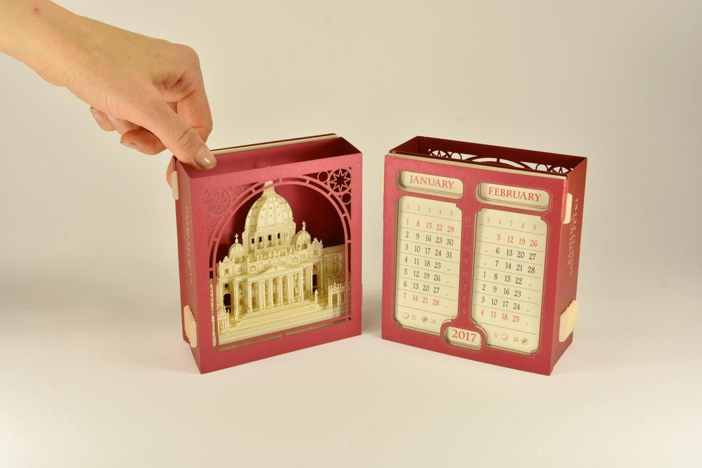 Saint Peter's Basilica architecture model with calendar pop-up card - ColibriGift