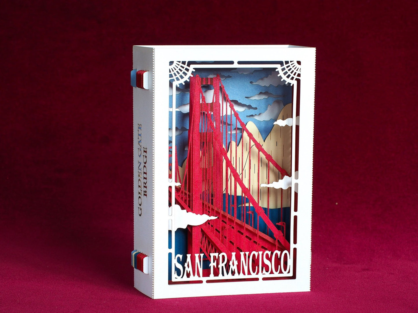 San Francisco, California, USA, Golden Bridge pop-up card - ColibriGift