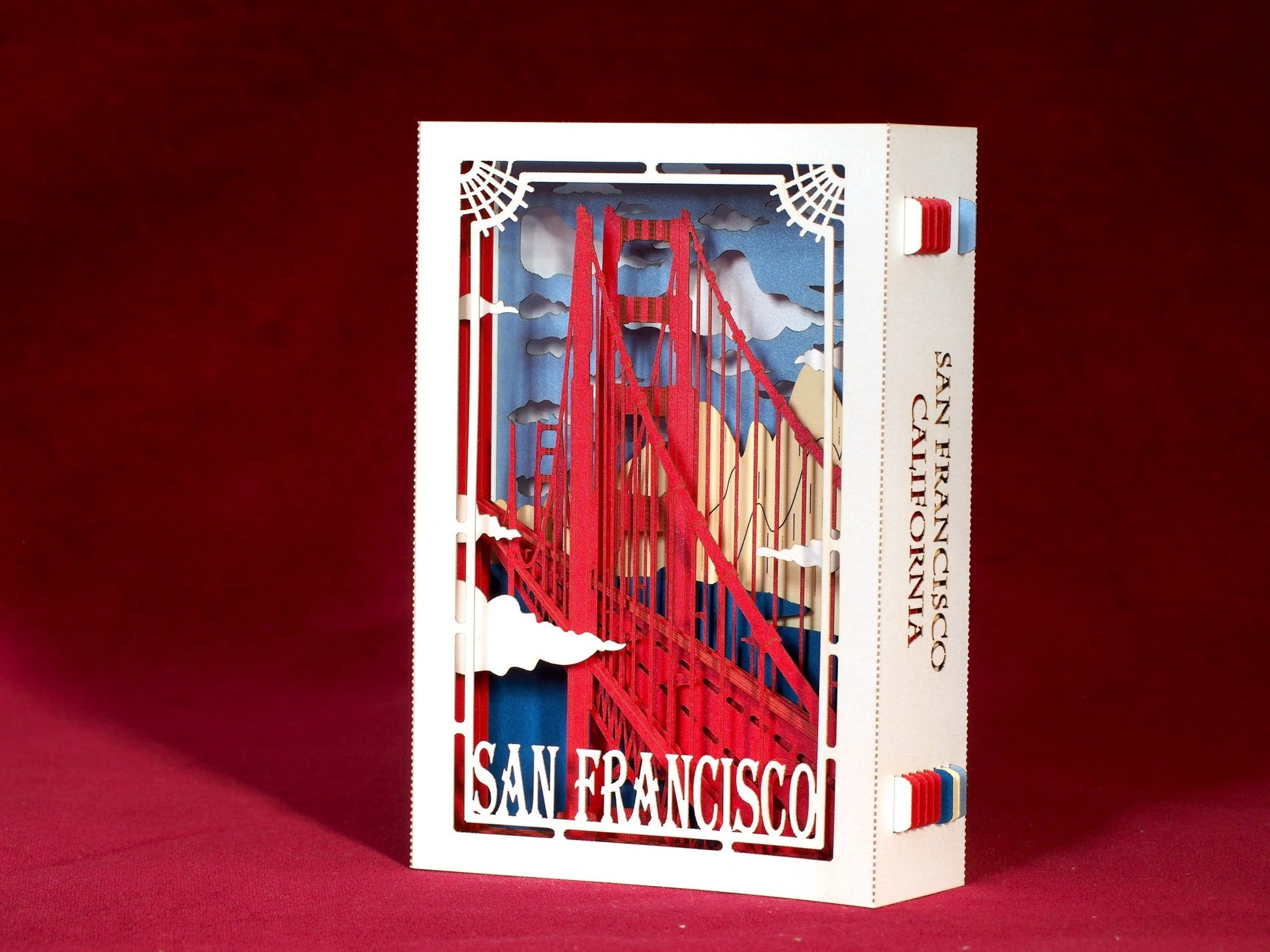 San Francisco, California, USA, Golden Bridge pop-up card - ColibriGift
