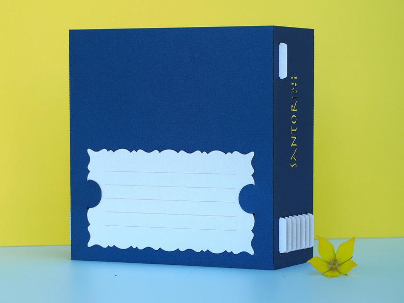 Santorini Greece pop-up card - ColibriGiftlaser cut box