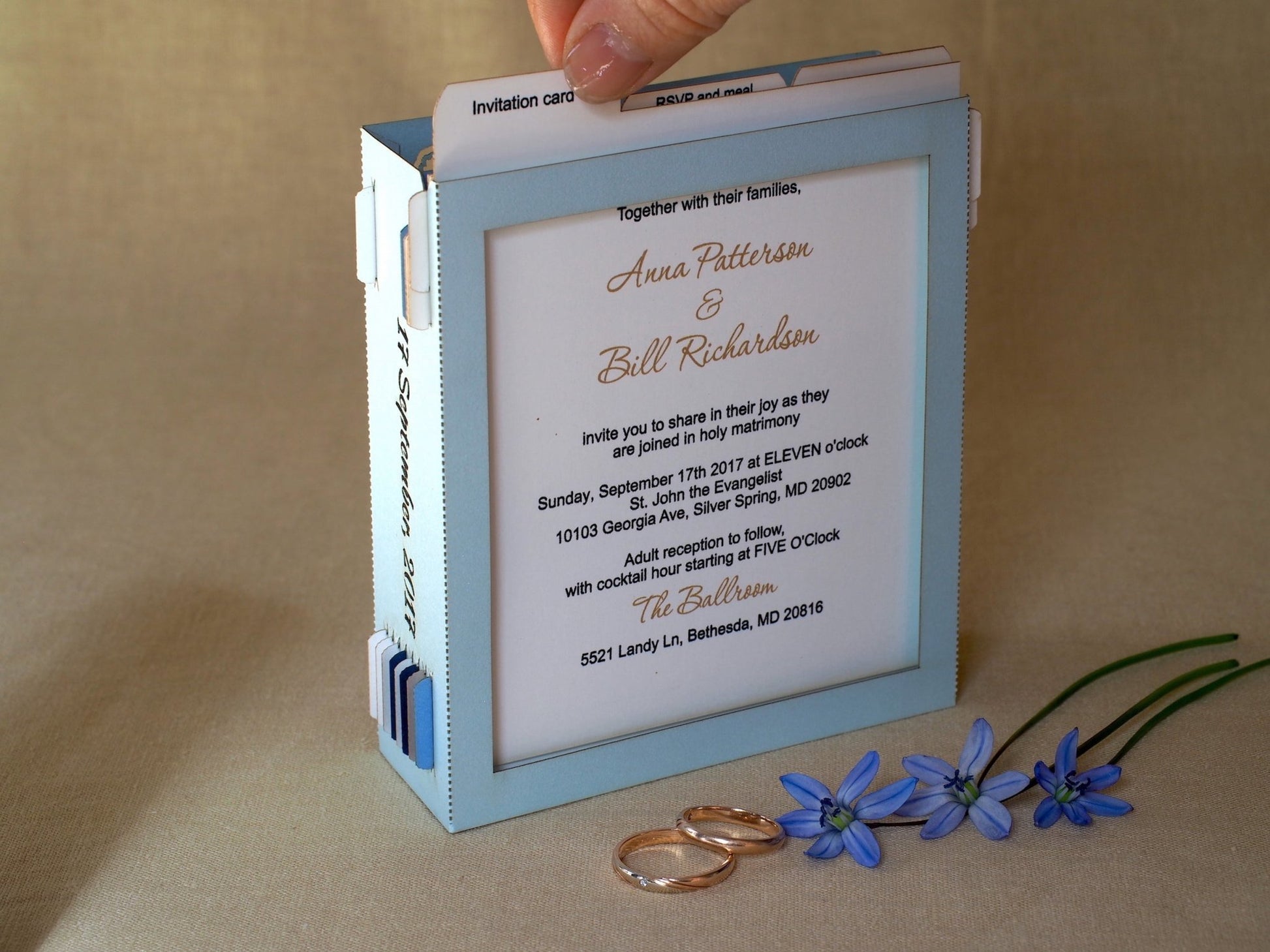 Santorini Greece wedding invitations RSVP pop-up cards Save the Date Sea Beach wedding - ColibriGift