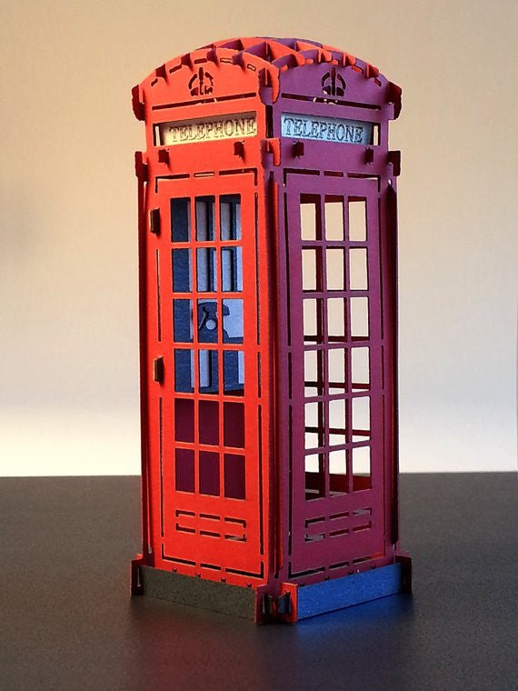 Save the Date England London Telephone Booth pop-up card - ColibriGift