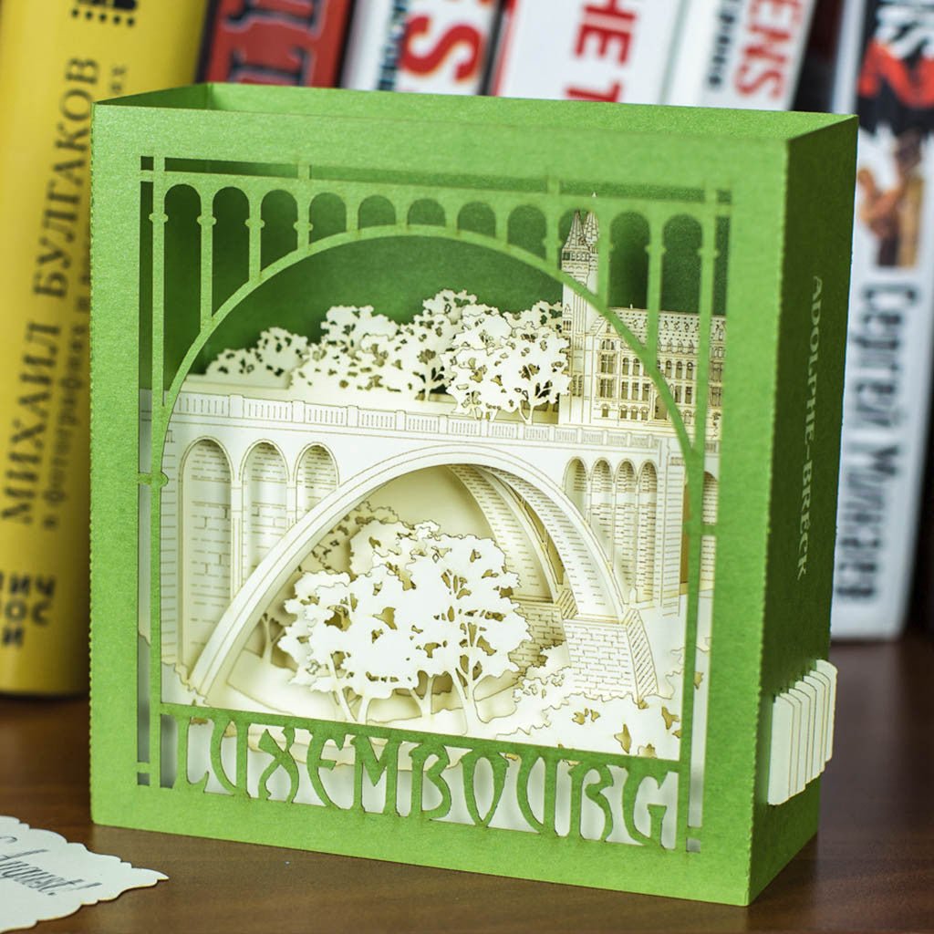 The Adolphe Bridge, Luxembourg city, Luxembourg pop-up card - ColibriGift