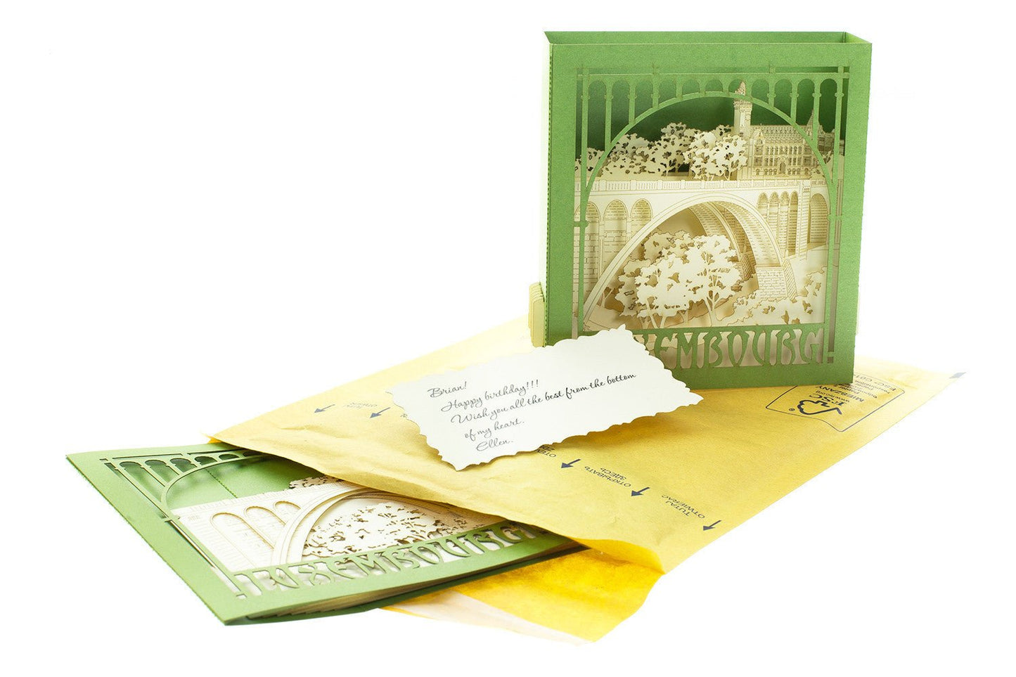 The Adolphe Bridge, Luxembourg city, Luxembourg pop-up card - ColibriGift