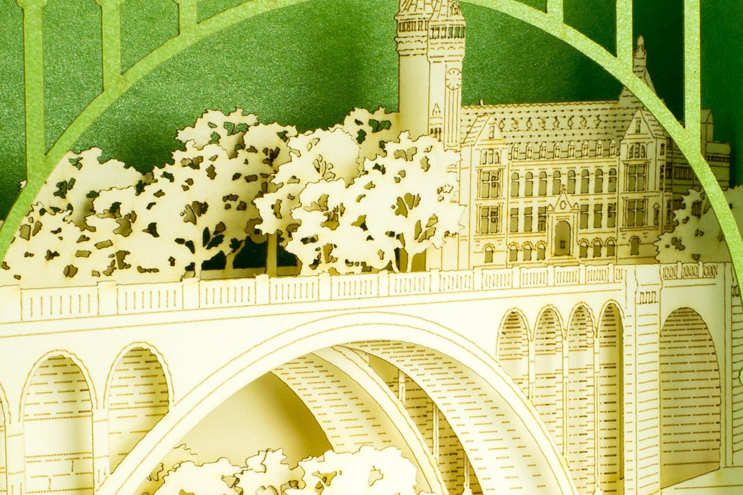 The Adolphe Bridge, Luxembourg city, Luxembourg pop-up card - ColibriGift