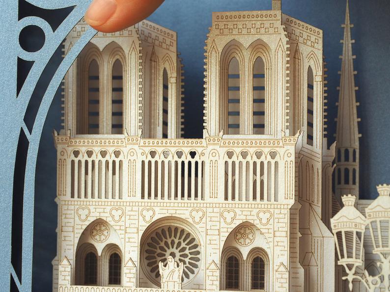 The Cathedral Notre Dame de Paris, Paris, France Big pop-up card - ColibriGift