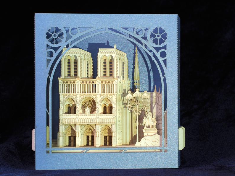 The Cathedral Notre Dame de Paris, Paris, France Big pop-up card - ColibriGift