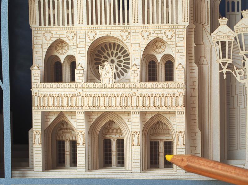 The Cathedral Notre Dame de Paris, Paris, France Big pop-up card - ColibriGift