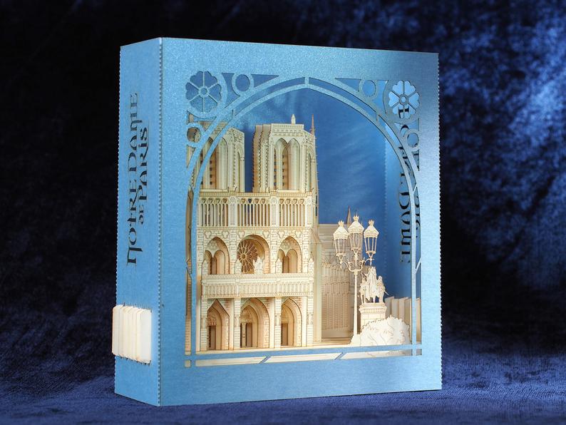 The Cathedral Notre Dame de Paris, Paris, France Big pop-up card - ColibriGift