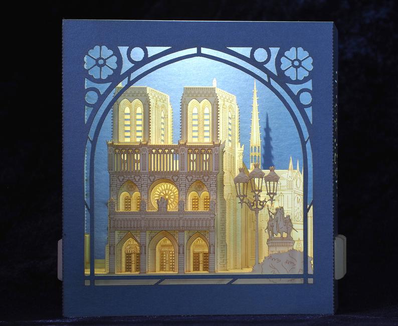 The Cathedral Notre Dame de Paris, Paris, France Big pop-up card - ColibriGift