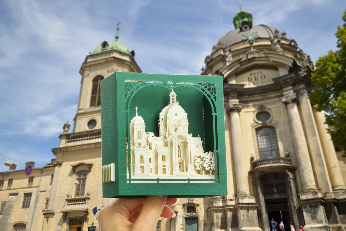 The Dominican Cathedral, Lviv, Ukraine pop-up card - ColibriGift