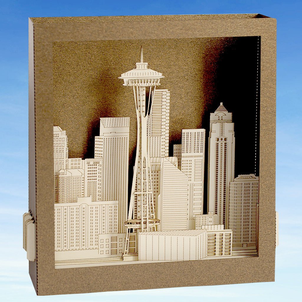 The Seattle Skyline, Washington, USA pop-up card - ColibriGift