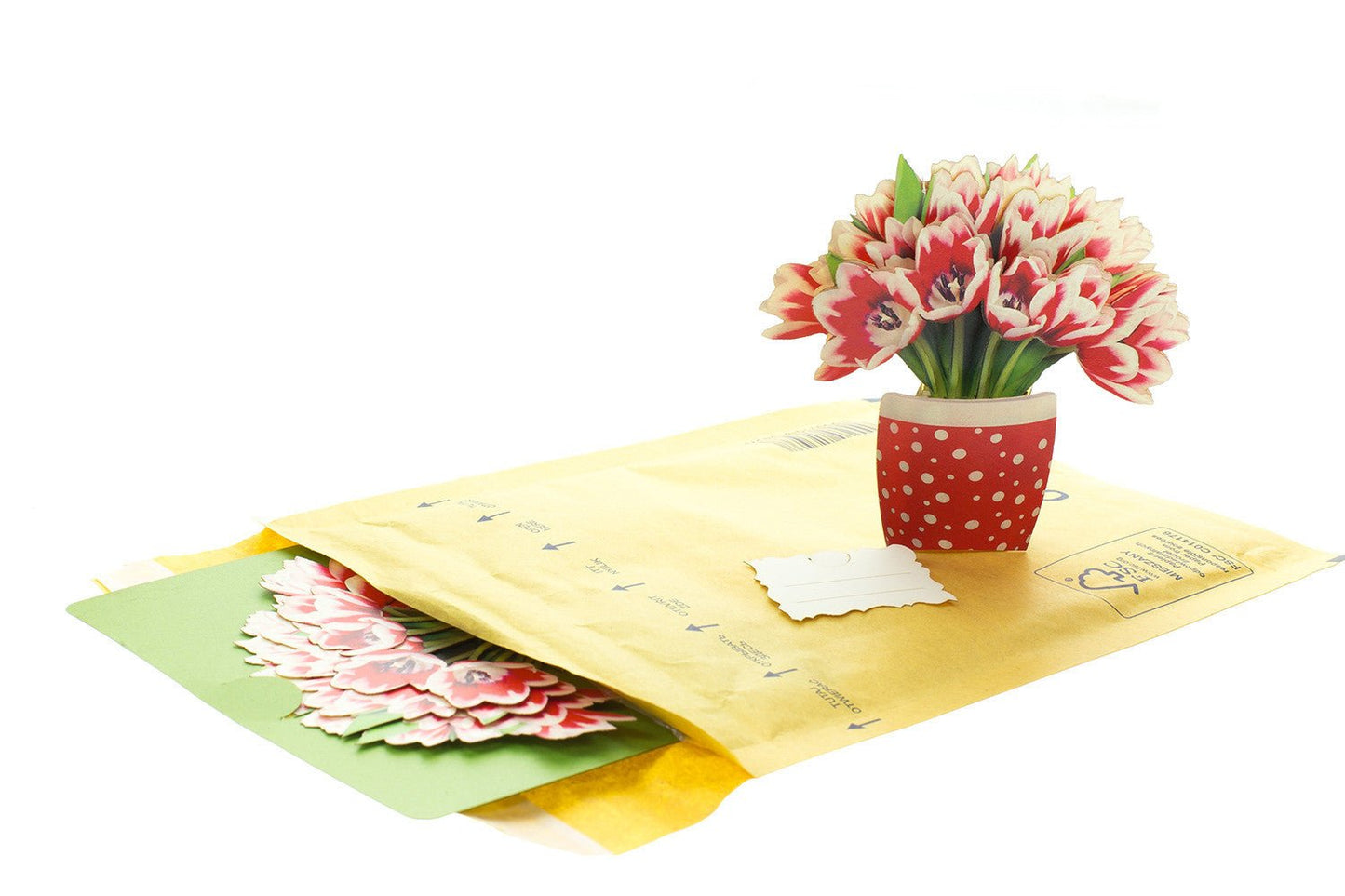 The Spring flowers card Tulips pop-up card - ColibriGift