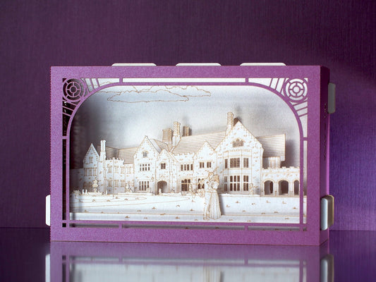 Thornewood Castle wedding RSVP card. Marriage invitations. Party venue pop up miniature. Pop up cards. USA - ColibriGift