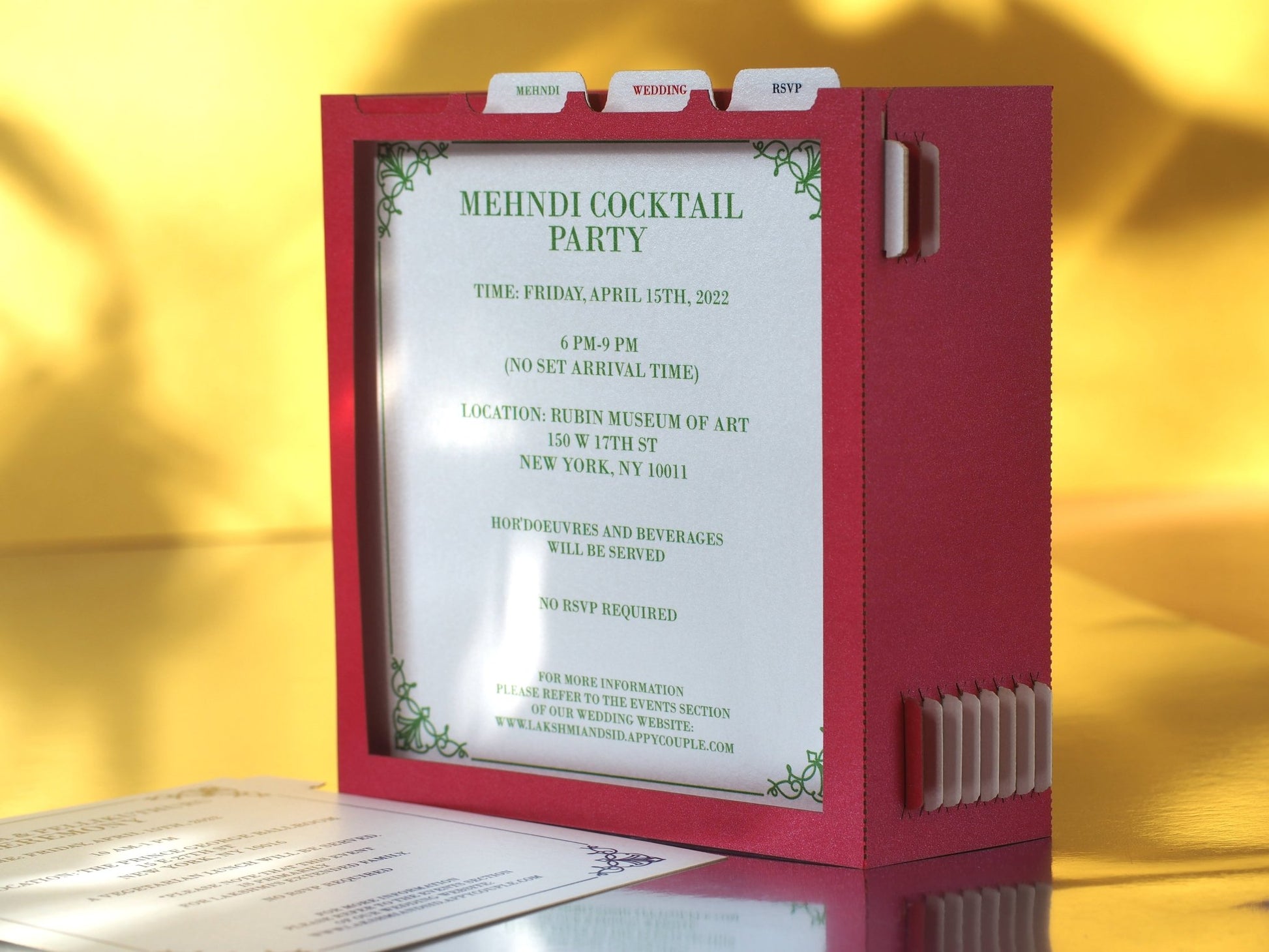 Wedding invitation card. USA, NYC, Plaza Hotel New York. Paper pop up RSVP inserts. Custom text. Bride and groom ColibriGift