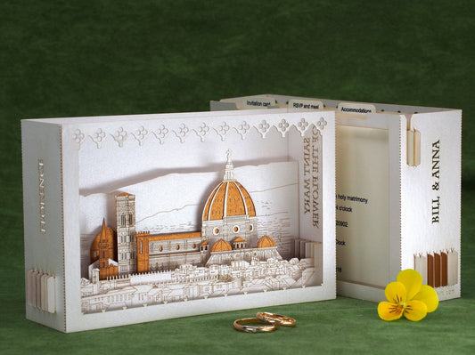 Wedding invitations Duomo Florence Cathedral of Saint Mary of the Flower pop-up card - ColibriGift