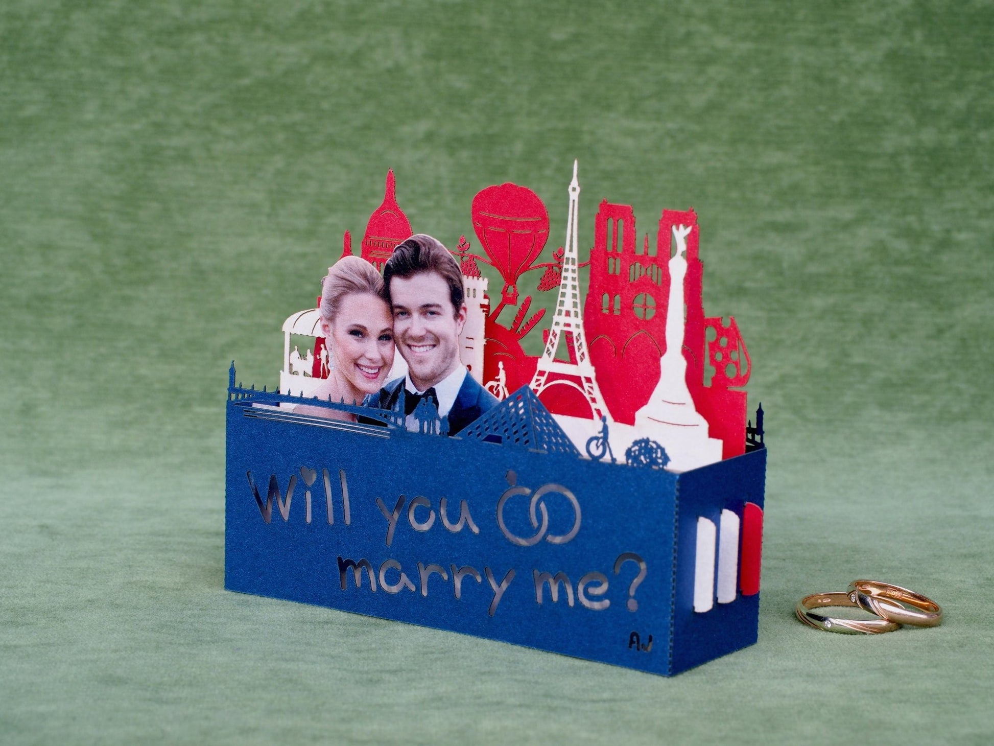Will you Marry me Card France Landmarks pop-up card - ColibriGift