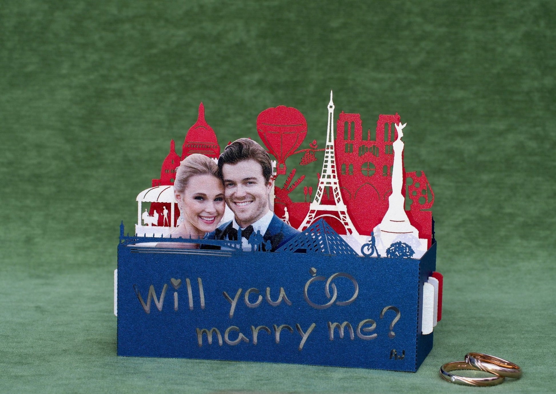 Will you Marry me Card France Landmarks pop-up card - ColibriGift