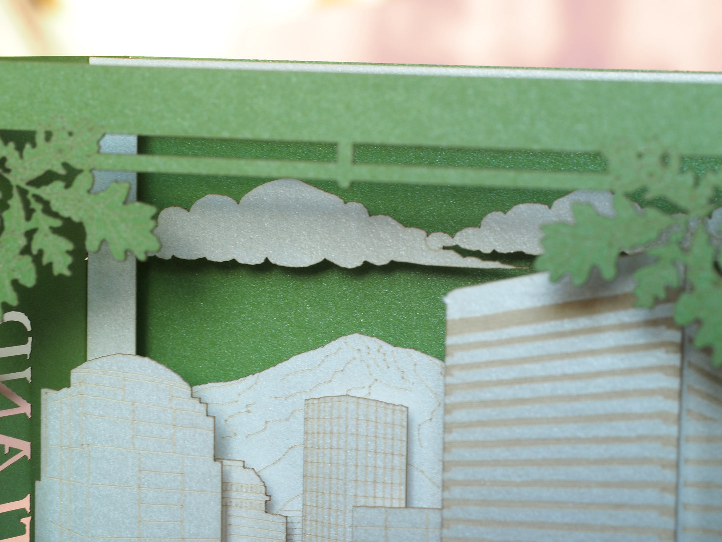 Portland city desig in pop up greeting card paper 3d model