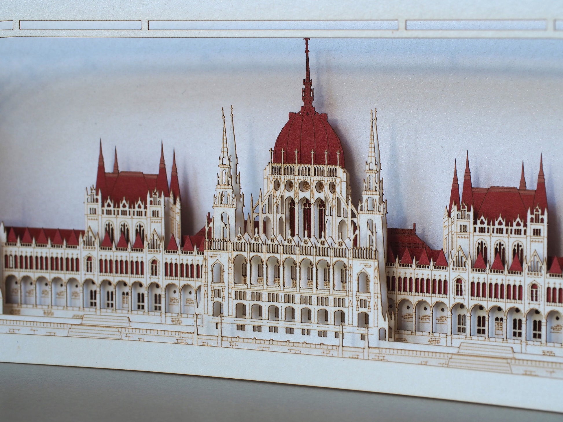 The Hungarian Parliament of Budapest paper pop up miniature model box