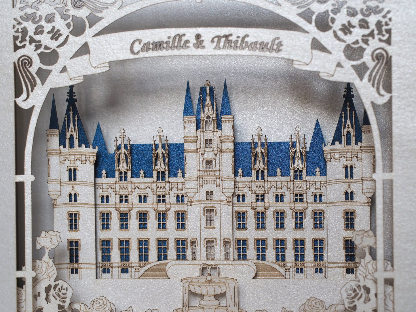 Laser cut France Castle paper with layers 3d model