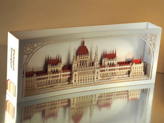 The Hungarian Parliament of Budapest paper pop up miniature model box