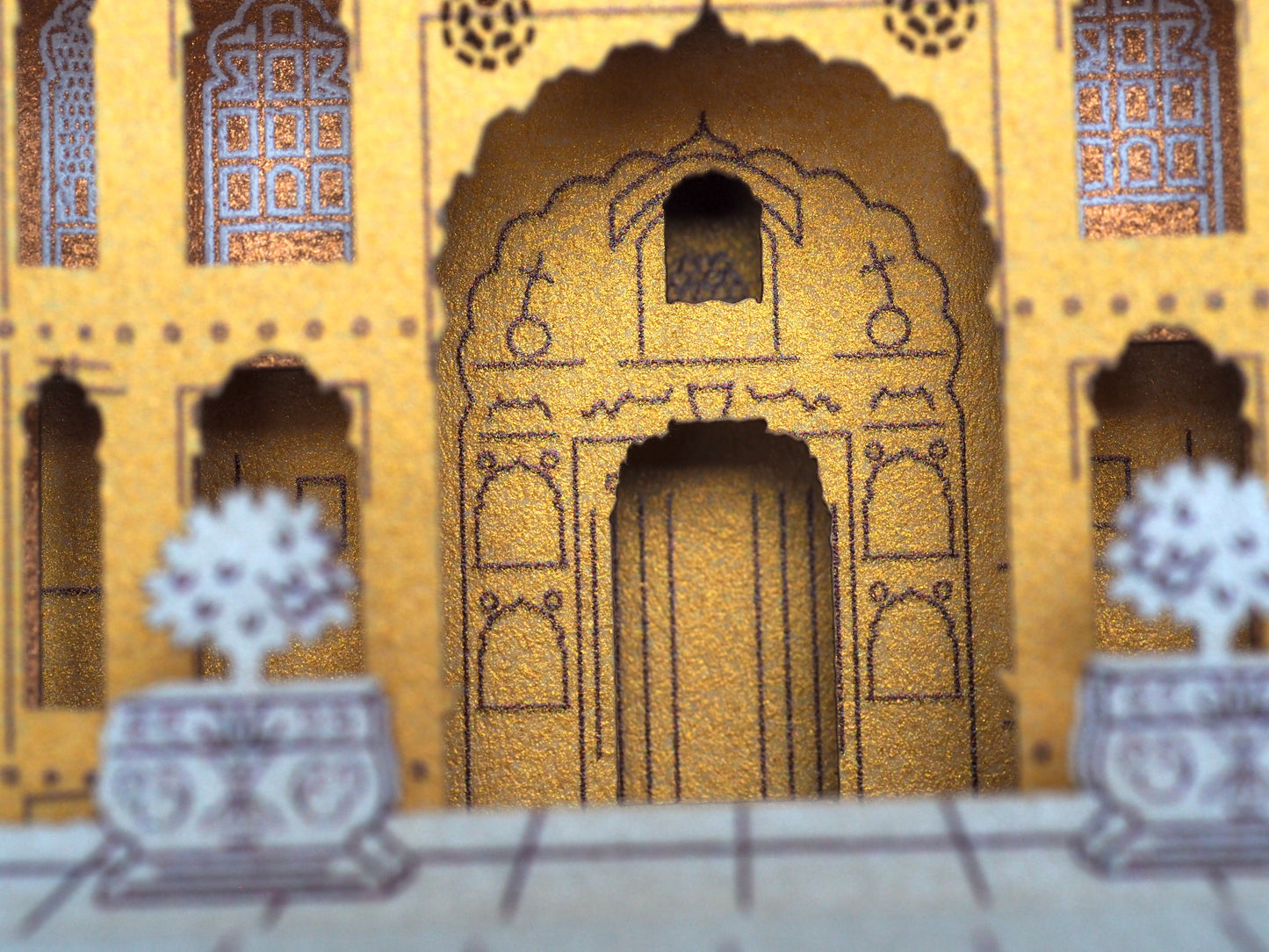 Pop up paper card with model of Jaipur, Rajasthan, India