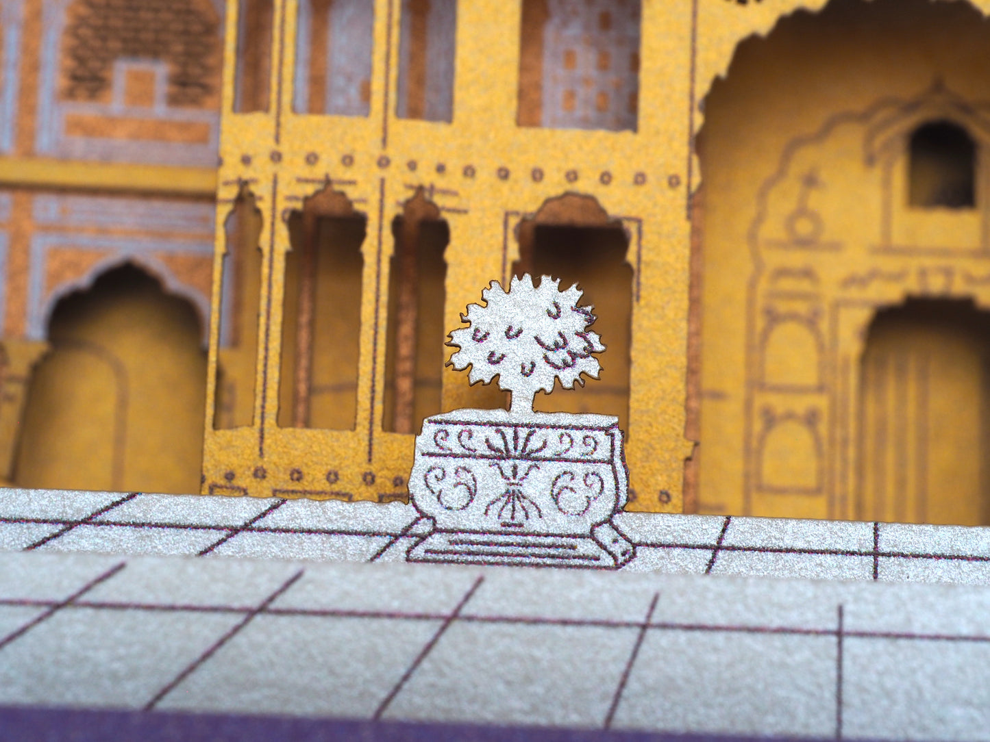 Pop up paper card with model of Jaipur, Rajasthan, India