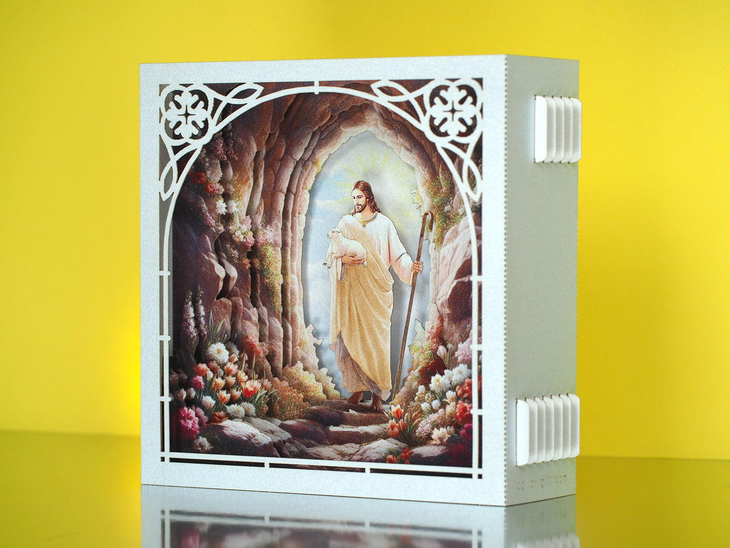 Easter Jesus with Lambs paper 3d pop up box model miniature altar