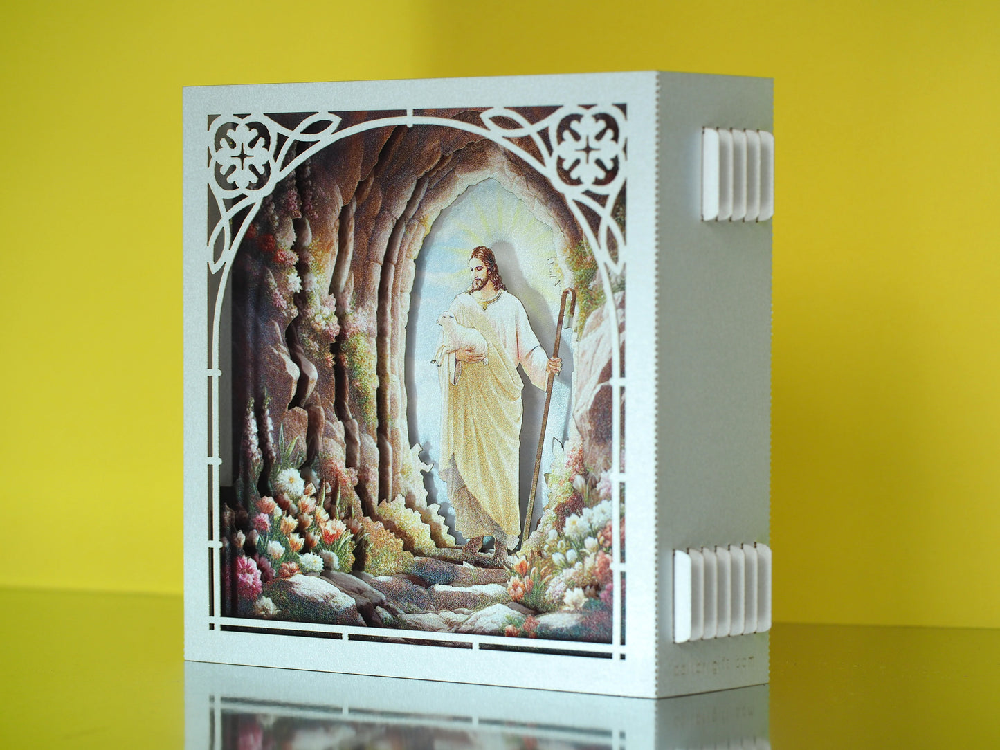 Easter Jesus with Lambs paper 3d pop up box model miniature altar