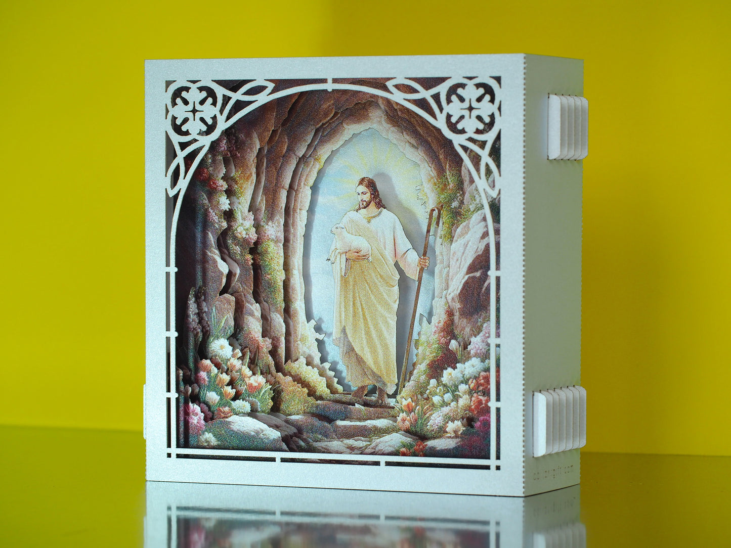 Easter Jesus with Lambs paper 3d pop up box model miniature altar