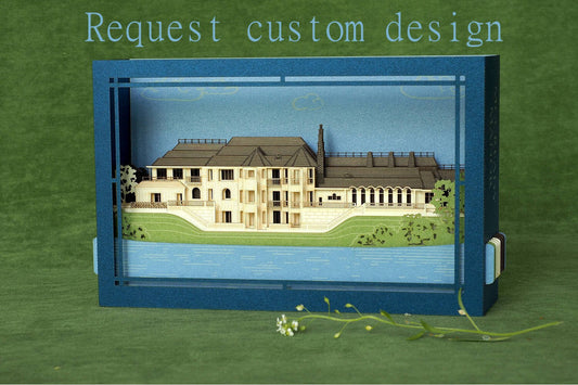 3D pop up house greeting card with detailed home design, charming family keepsake card perfect for housewarming, new home celebrations and meaningful gifts.