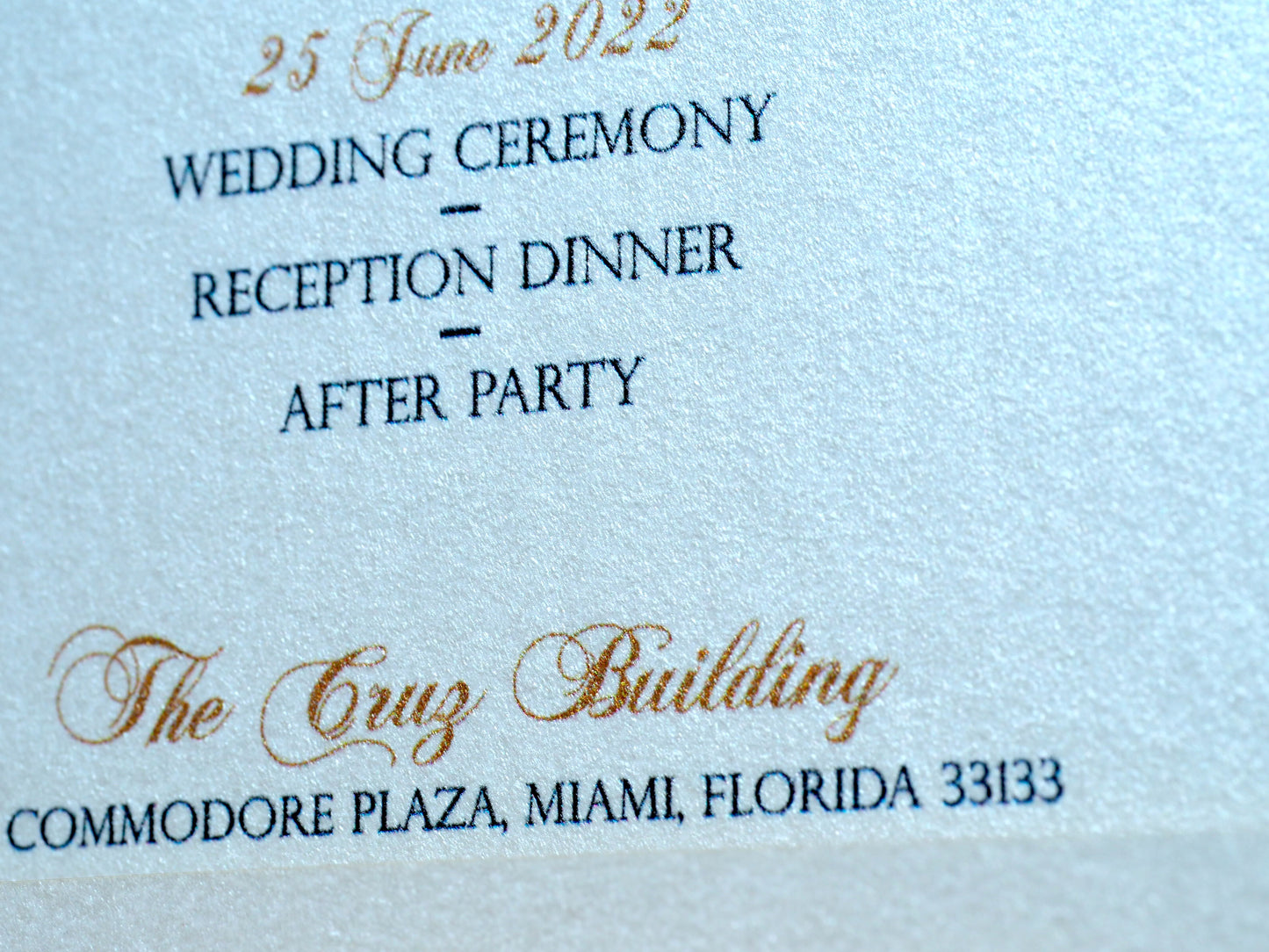 Miami Florida Commodore Plaza. Wedding invitation pop up box folded card. The Cruz Building.