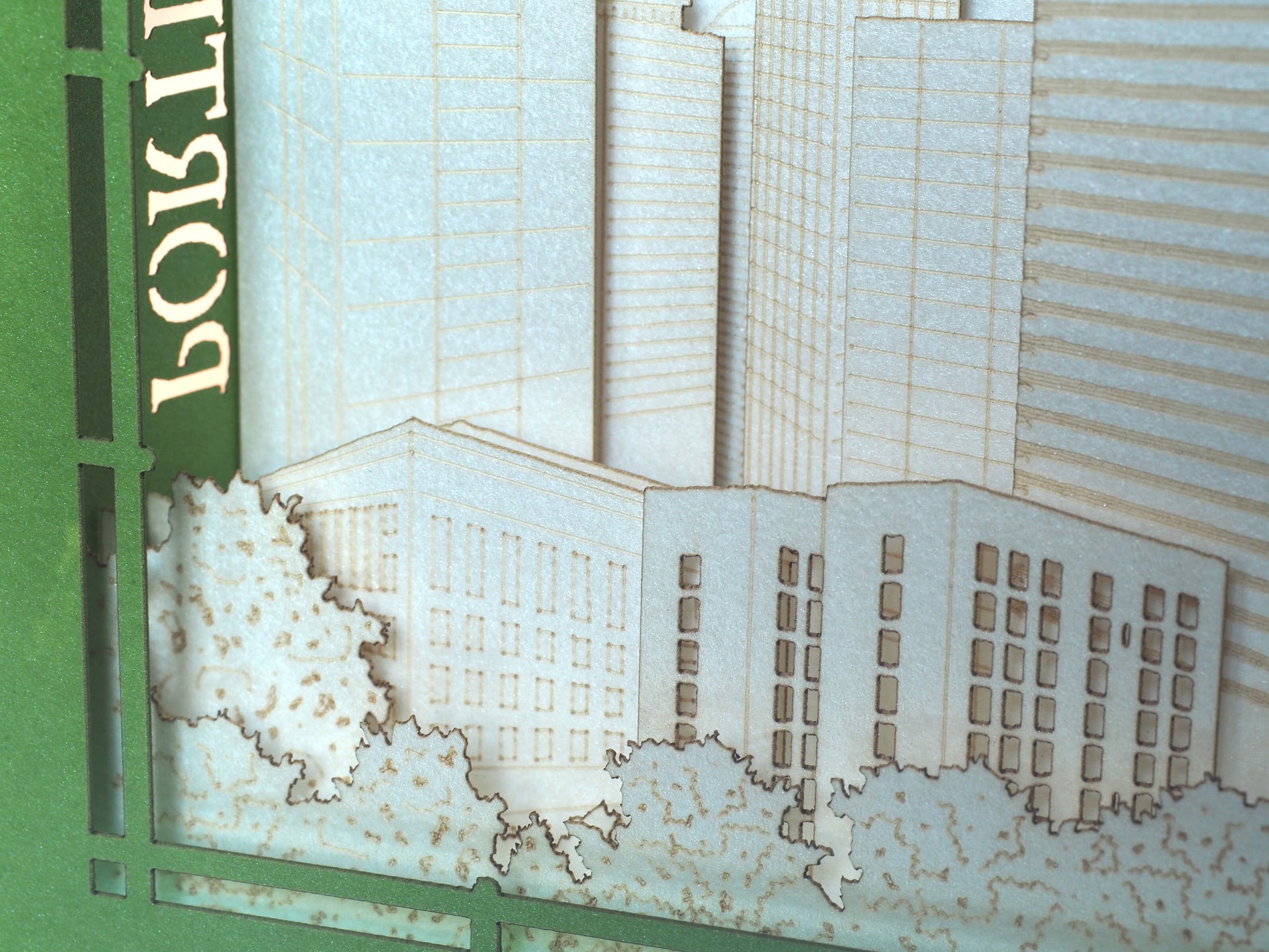  Portland city desig in pop up greeting card paper 3d model