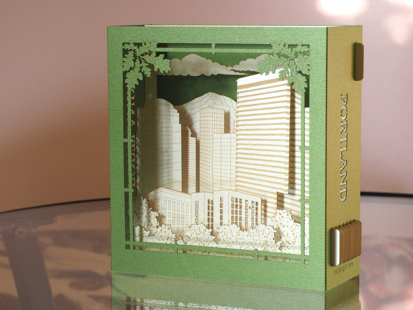 Portland city desig in pop up greeting card paper 3d model