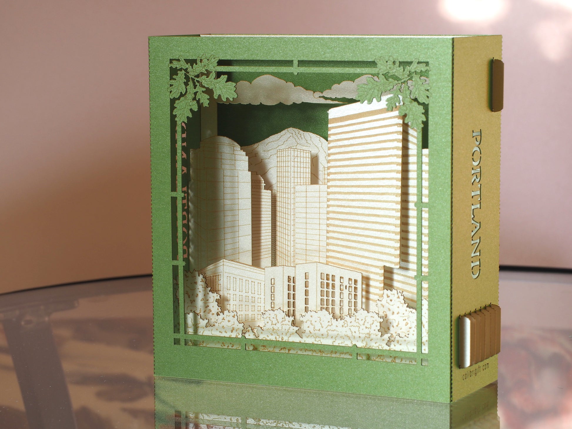 Portland city desig in pop up greeting card paper 3d model