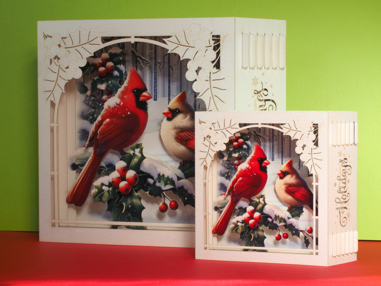 Red Cardinals Christmas greeting card