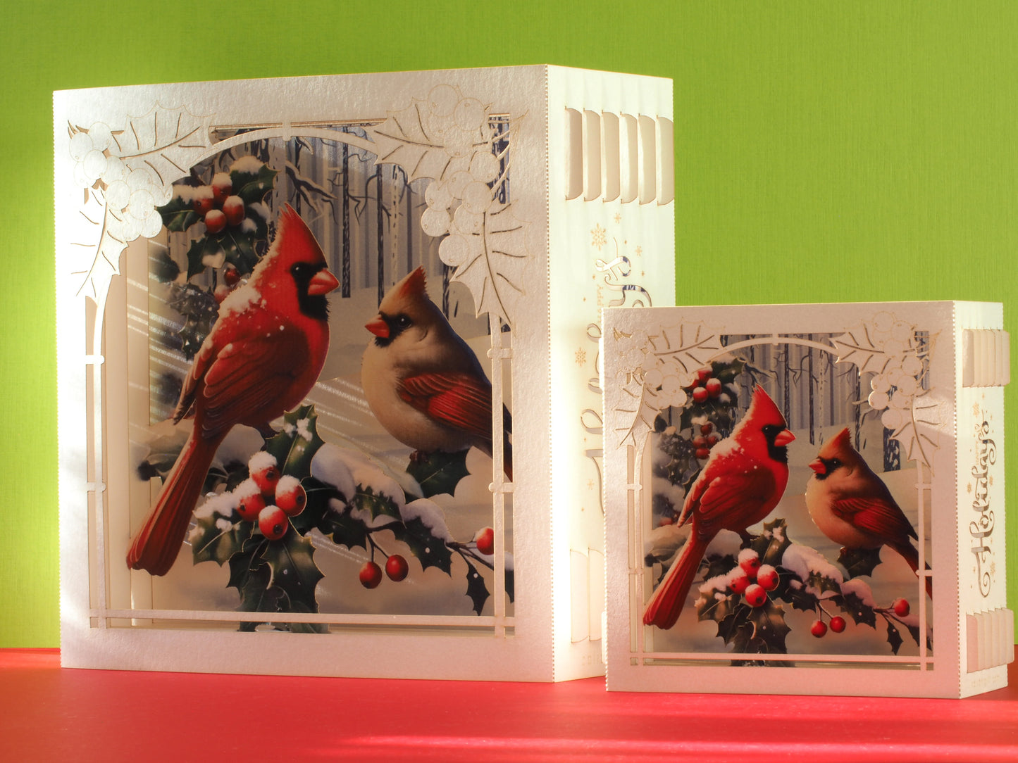 Red Cardinals Christmas greeting card