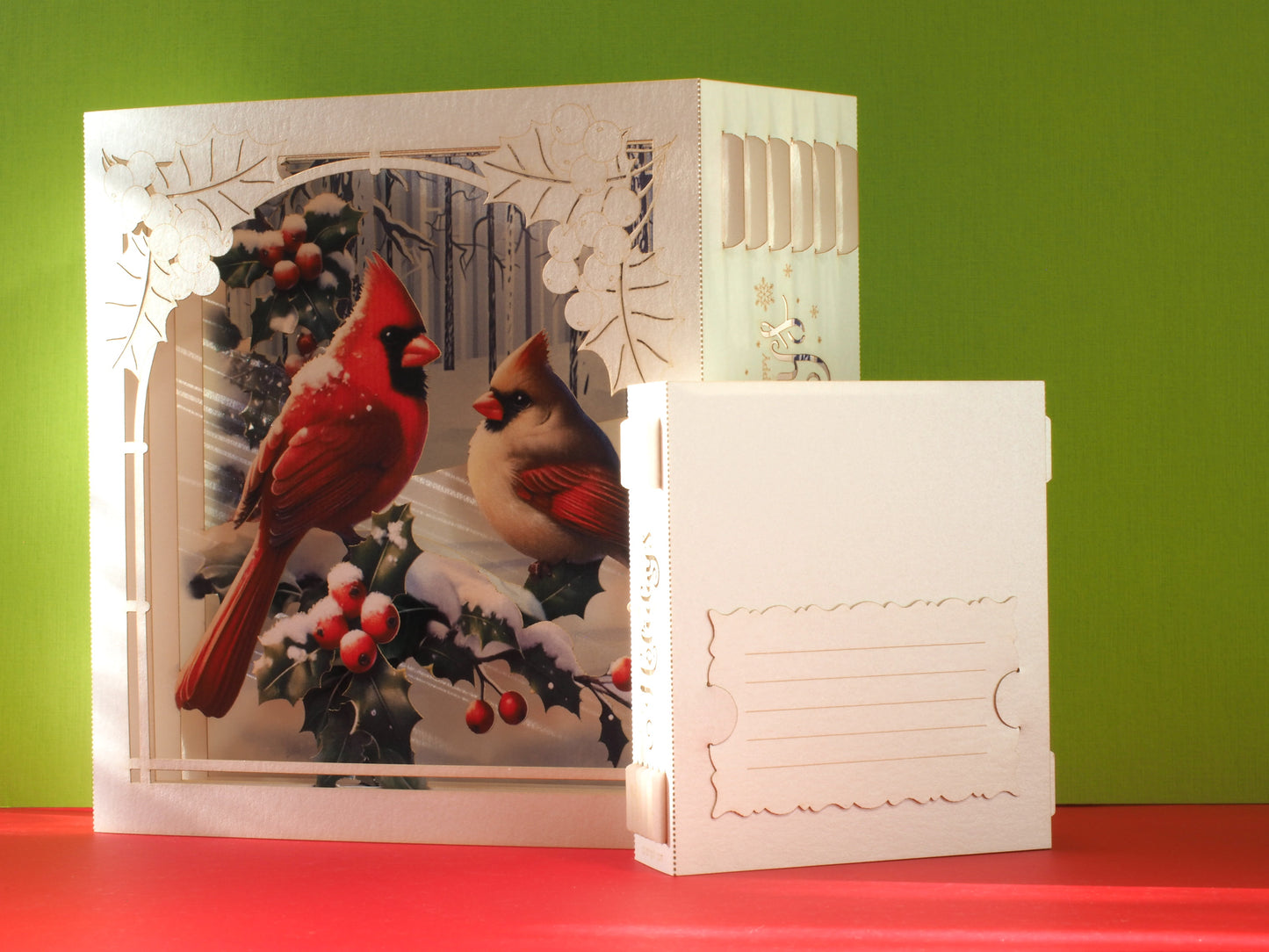 Red Cardinals Christmas greeting card