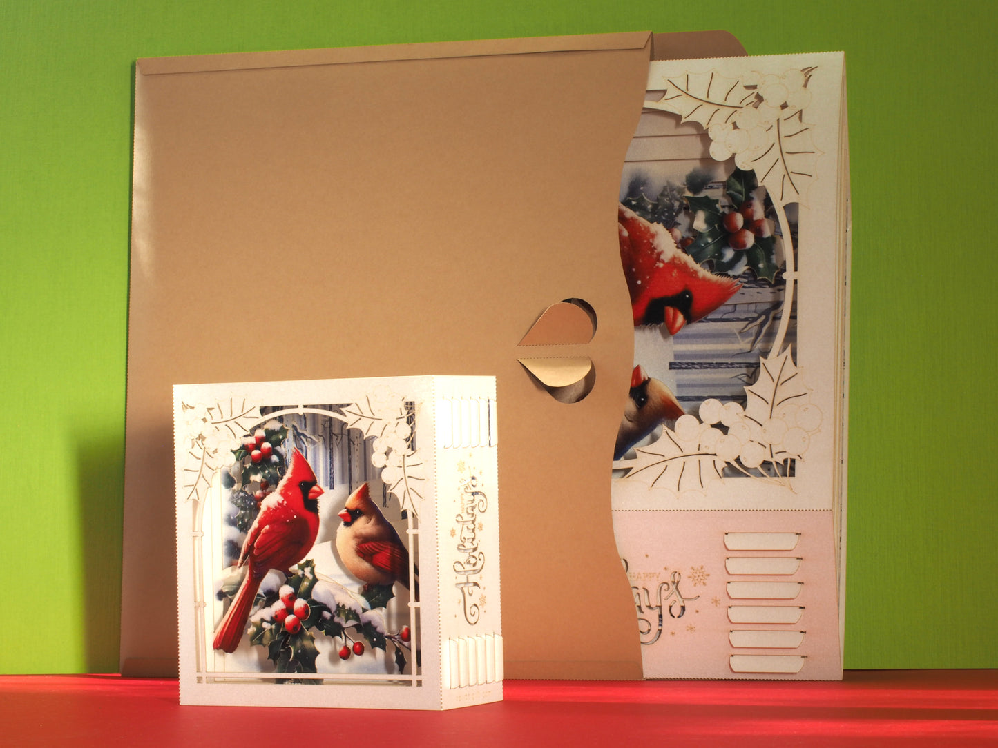 Red Cardinals Christmas greeting card