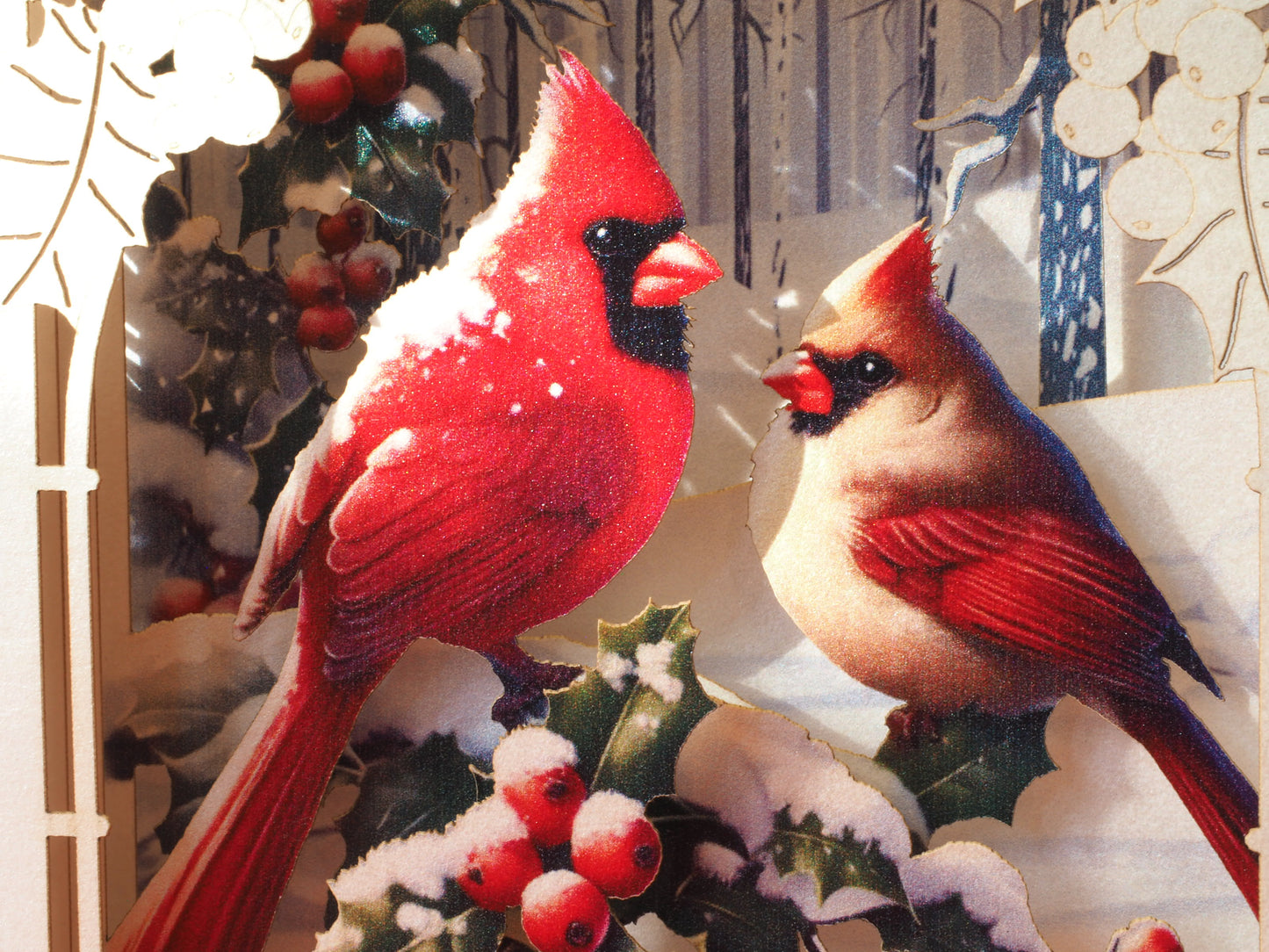 Red Cardinals Christmas greeting card