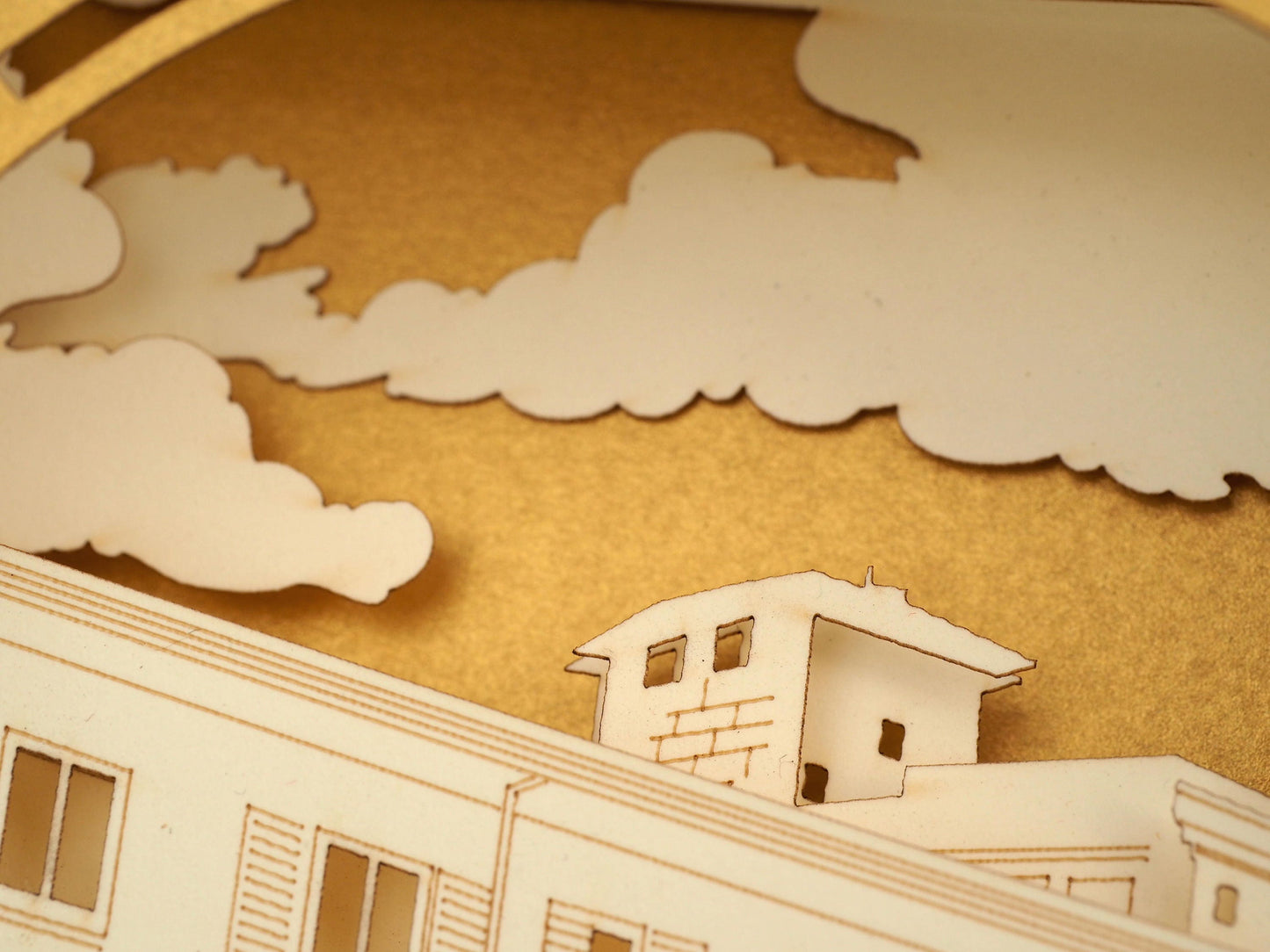 Italy. Florence Ponte Vecchio Bridge. Paper pop up card. Firenze Medieval. Arno river. Italian gift, present, presente Miniature craft model