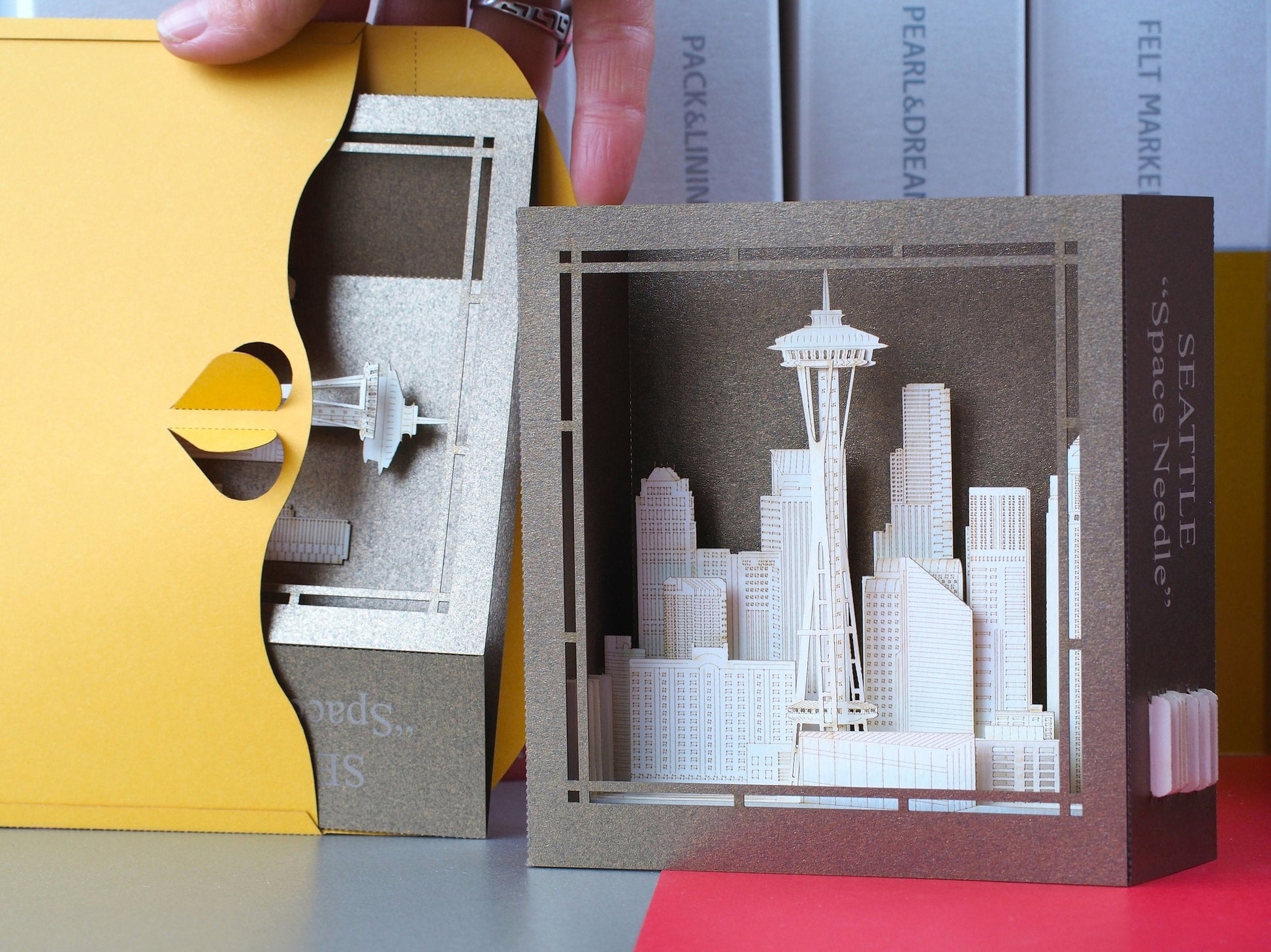 Seattle Washington Space Needle Skyline pop up paper card. America American gifts paper Landmarks. Miniature architecture model art craft