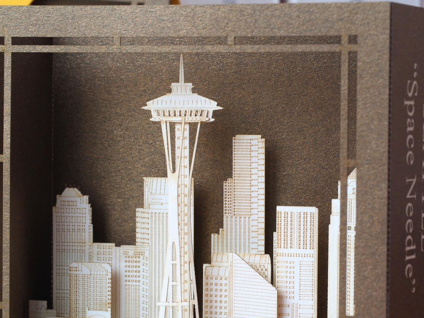 Seattle Washington Space Needle Skyline pop up paper card. America American gifts paper Landmarks. Miniature architecture model art craft