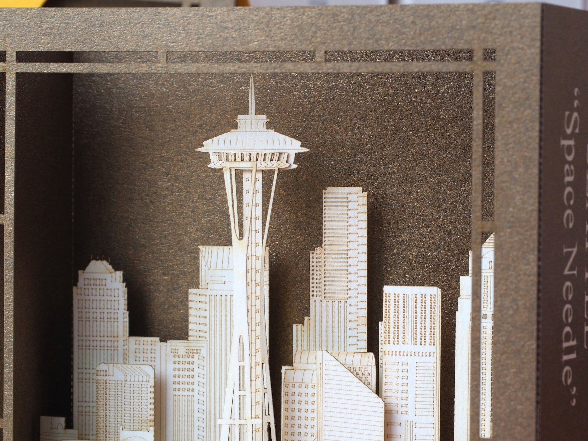 Seattle Washington Space Needle Skyline pop up paper card. America American gifts paper Landmarks. Miniature architecture model art craft