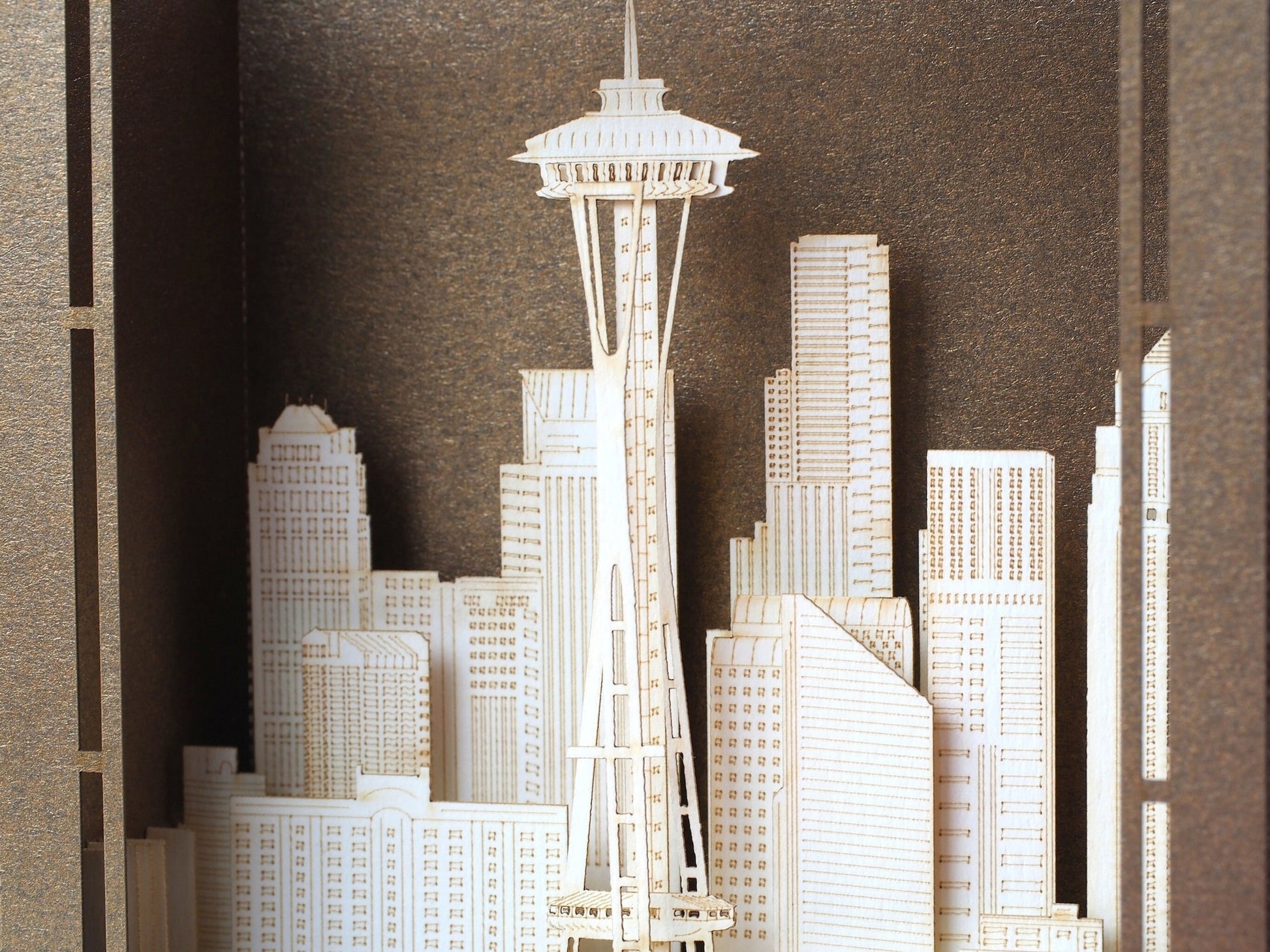 Seattle Washington Space Needle Skyline pop up paper card. America American gifts paper Landmarks. Miniature architecture model art craft