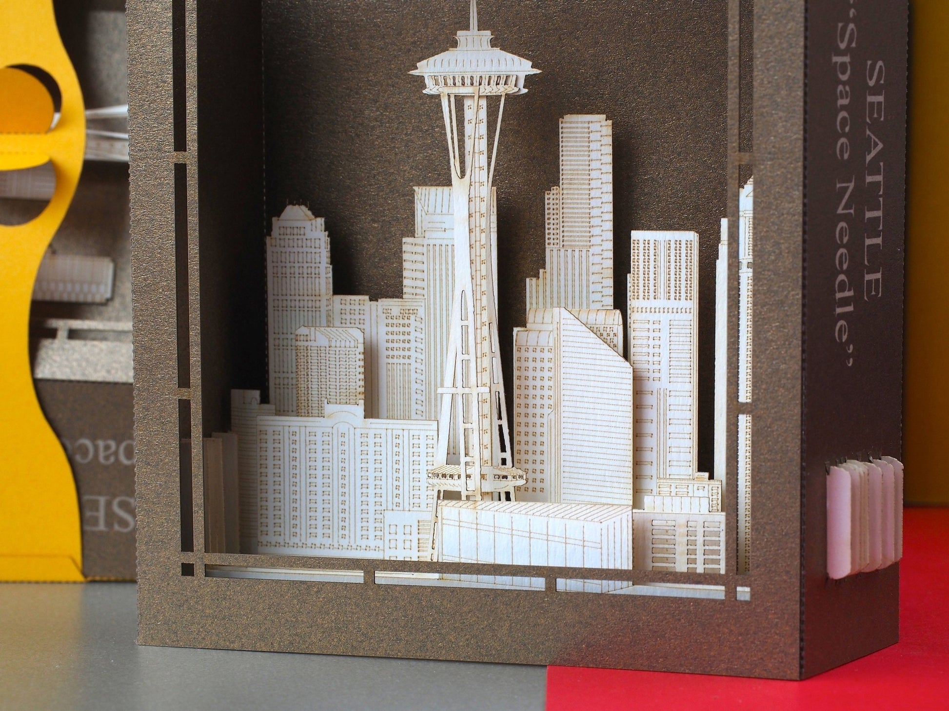 Seattle Washington Space Needle Skyline pop up paper card. America American gifts paper Landmarks. Miniature architecture model art craft