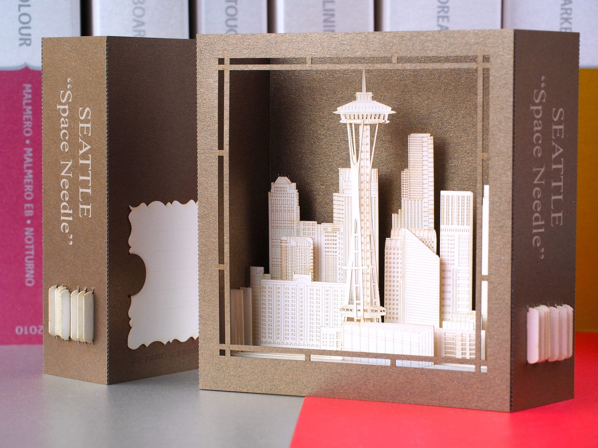 Seattle Washington Space Needle Skyline pop up paper card. America American gifts paper Landmarks. Miniature architecture model art craft