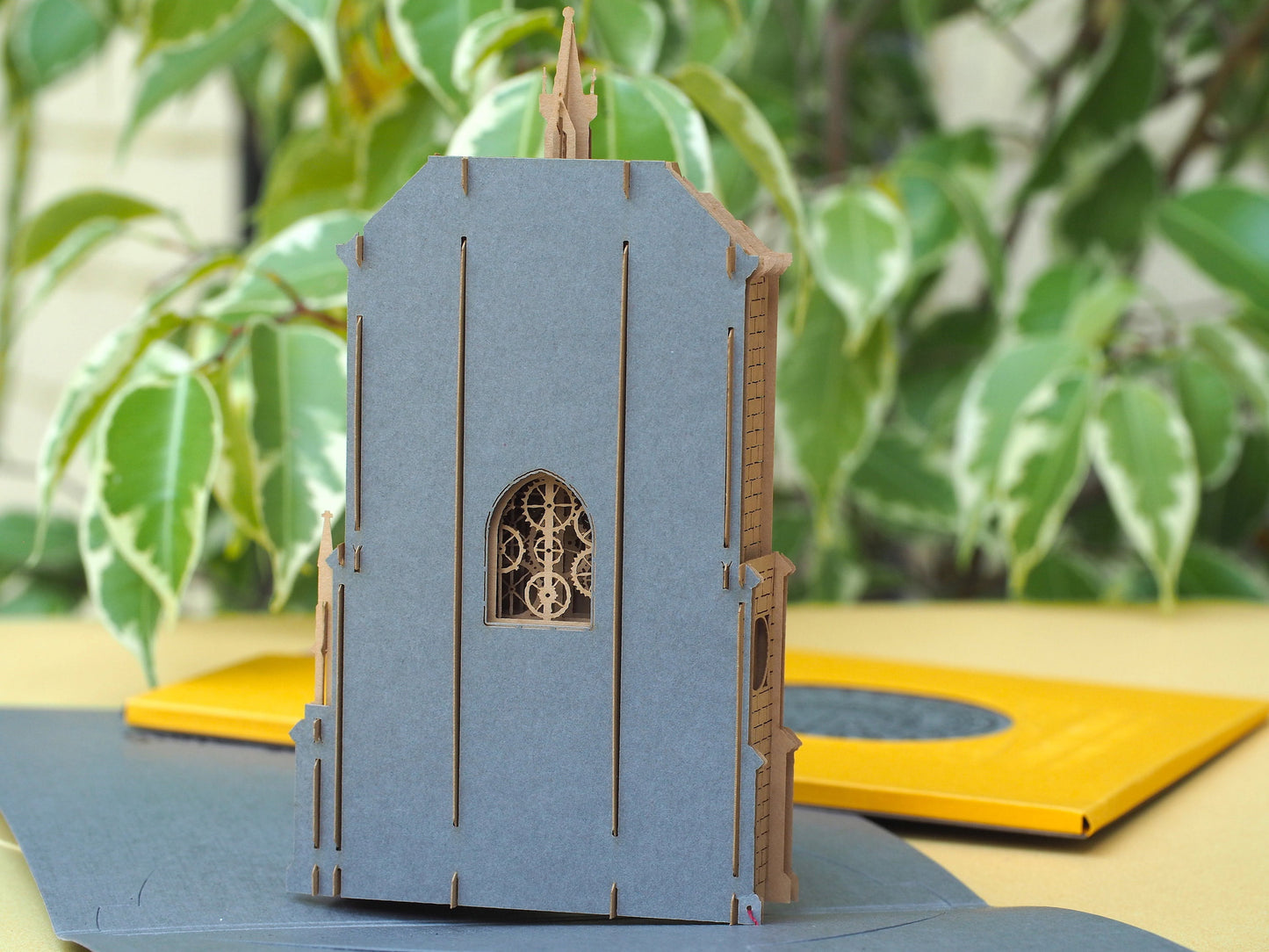 3d pop up paper model. The Prague Astronomical clock Orloj miniature craft. The Old Town Chezh kirigami artwokrs. Art object modeling